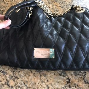 Valentine black quilted leather bag